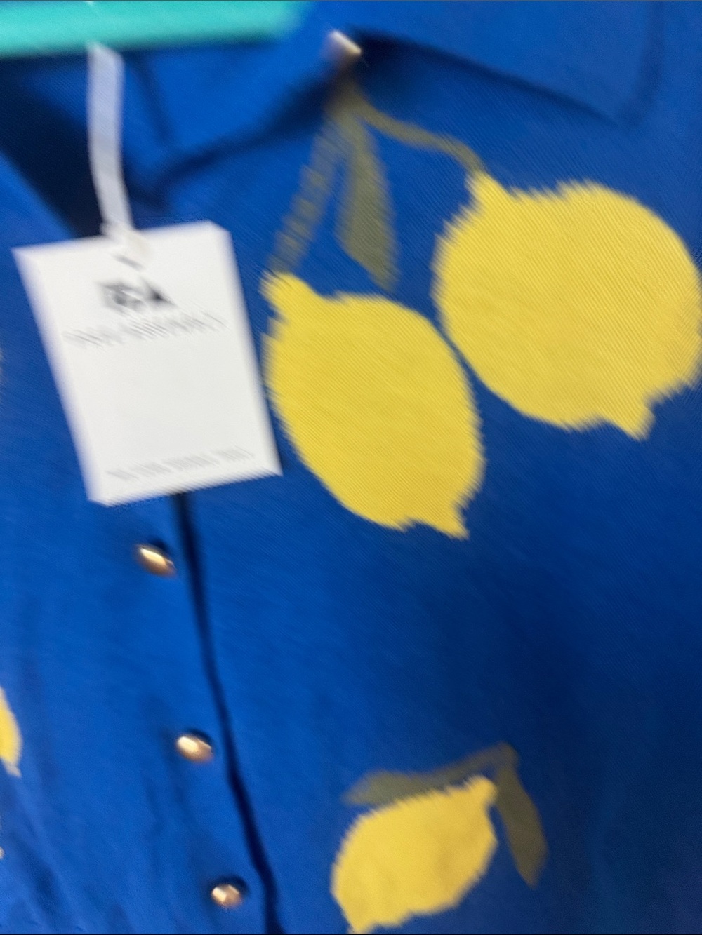 Blue Lemon-Print Short-Sleeve Cardigan - Picture 7 of 9